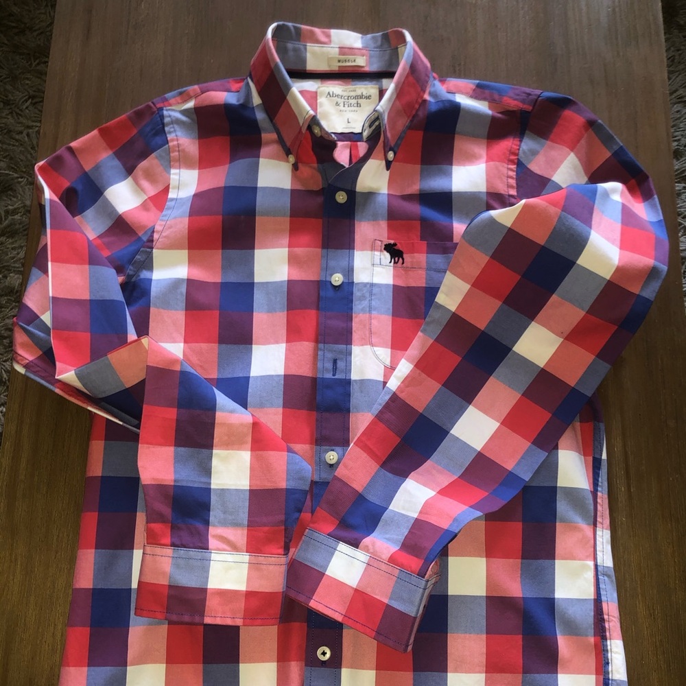 NWT A&F Men Long sleeve Classic button down shirt